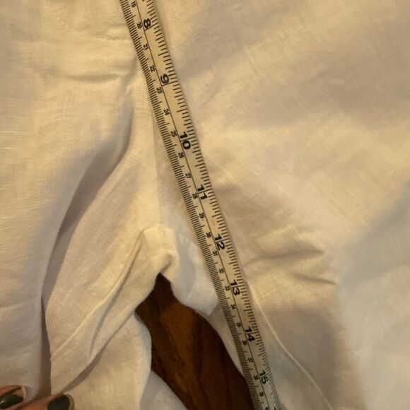 Quince NWT white 100% linen trouser pleat pant lined 6 - Picture 7 of 16